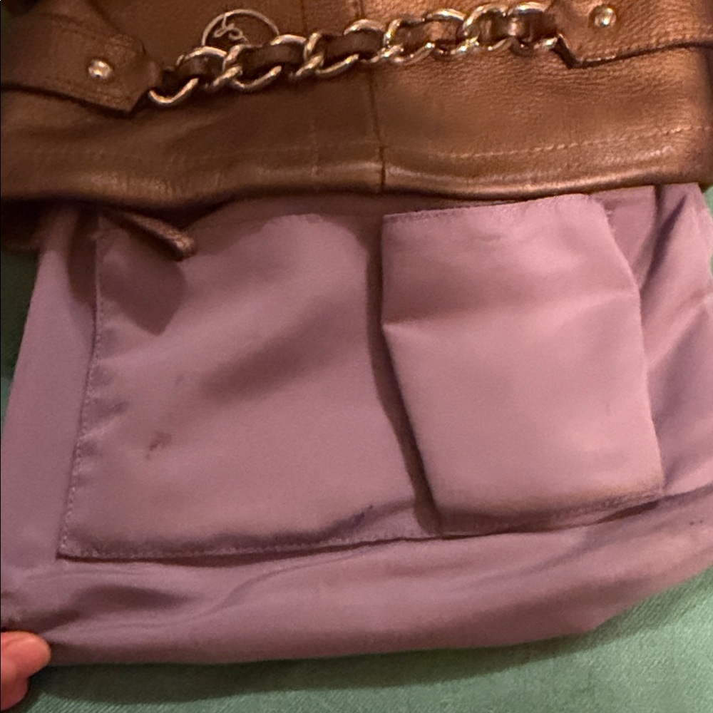 Coach Brown Pebbled Leather Shoulder Bag with Chain Trim - Picture 5 of 11